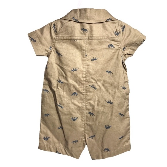 NWT Carter's Baby Boys' Tan Dinosaur Romper - Picture 7 of 9